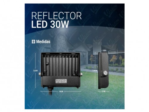 Reflector Led Exterior 30w Proyector Alta Potencia Apto Intemperie