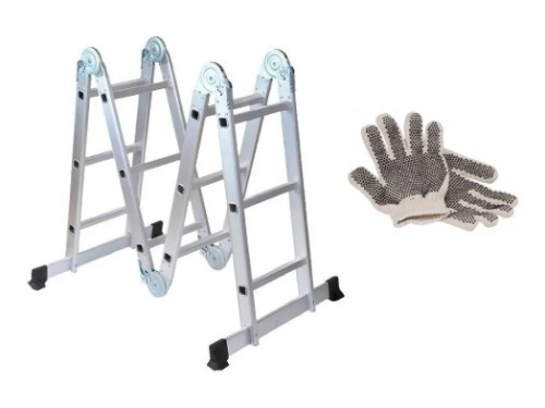 ESCALERA ARTICULADA 4X3 REFORZADA CON GUANTES
