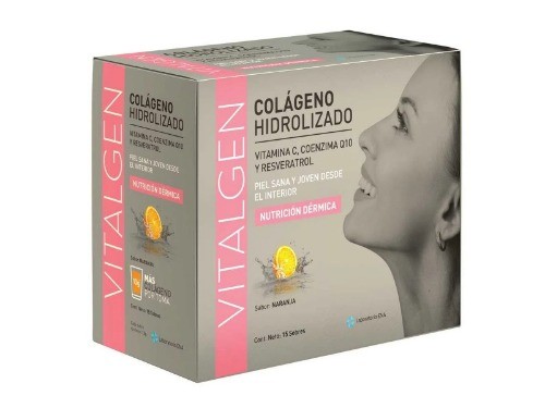 Suplemento Dietario Colágeno Hidrolizado sabor Naranja Vitalgen 15 sob