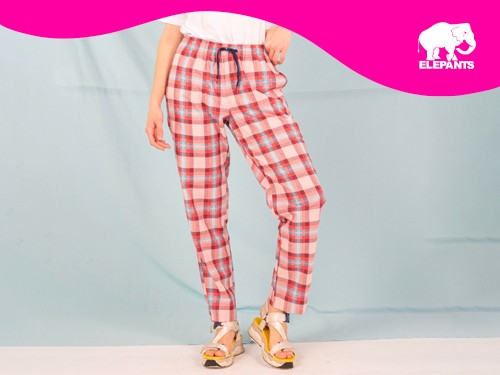 Pantalón Hombre Mujer Escocés A Cuadros Verano - Elepants