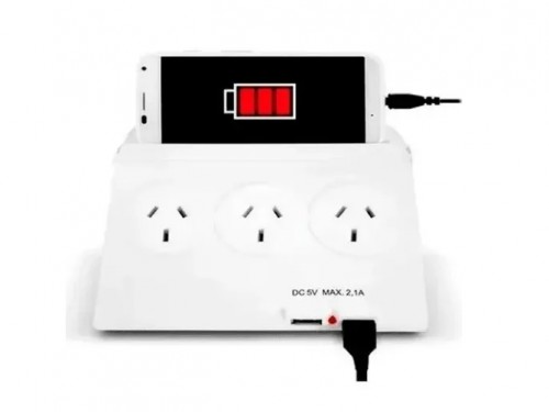 Estabilizador Corriente 5 Tomas 2 Usb Zapatilla Prolongador