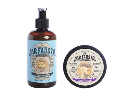 Sir Fausto Kit Barberia Shampoo + Cera Capilar + Oleo Barba