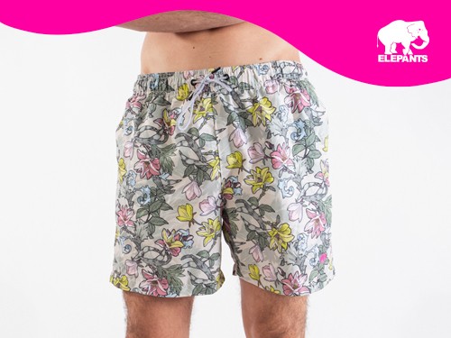 Short De Baño Malla Hombre Estampa Secado Rápido - Elepant