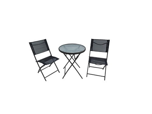 JUEGO DE JARDÍN SET 3 PIEZAS ACERO COLOR NEGRO