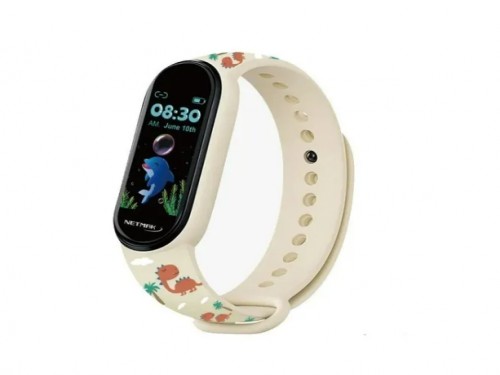 Reloj Smart Band Kids Bluetooth Netmak Android Ios Beige