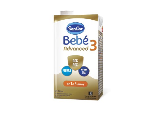 Sancor Bebé 3 Advanced Leche Fórmula Infantil Etapa 3 - 1 Lt x 12 unid