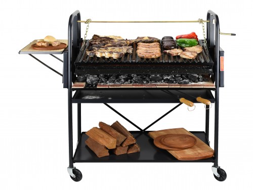 Parrilla Rodante #9, 80x45cm con refractarios en piso  y pared