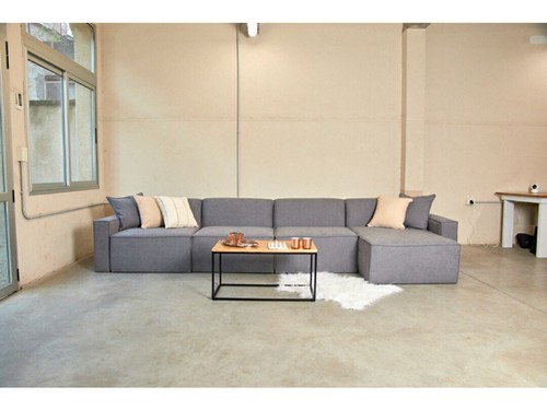 Sofa Cielo 4 Modulos + Puff en Caja 335x140cm