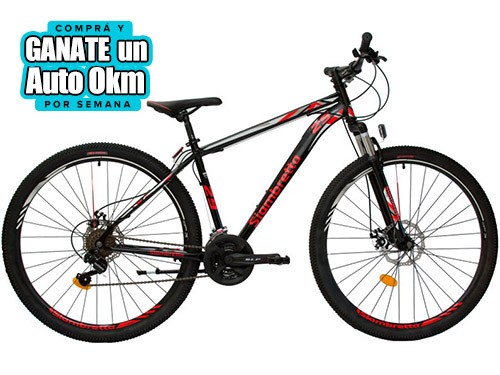 Bicicleta SIAMBRETTA Rodado 29 Mountain Bike Negro/Rojo MTB 5 PRO