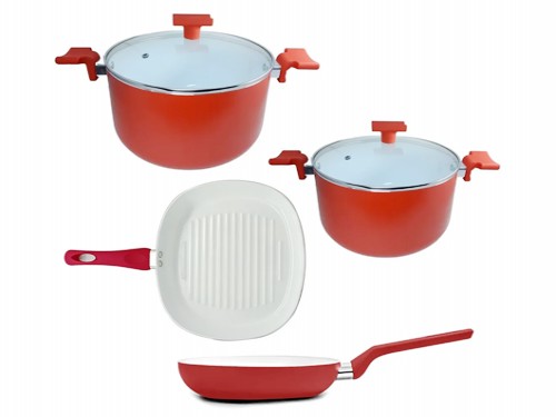 Bateria X4 Piezas Ceramica Sarten Bifera Olla Antiad Cuotas