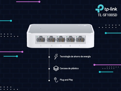 Switch 5 puertos 10/100Mbps Fast Ethernet TP-Link