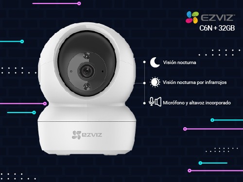 Camara Seguridad WiFi C6N 1080p Vision Nocturna Ezviz + Memoria 32gb