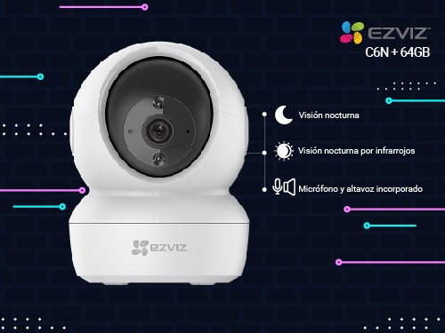 Camara Seguridad WiFi Full HD Vision Nocturna Ezviz + Memoria 64gb