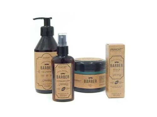 Kit Primont Barber Pelo Barba Shampoo + Acond + Serum + Gel