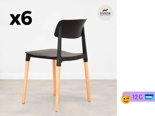 Pack x 6 Sillas MILÁN Apilables 12 CUOTAS | BAIRES4