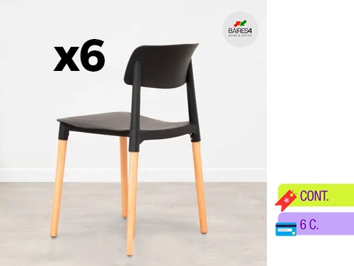 Pack x 6 Sillas MILÁN Apilables | BAIRES4