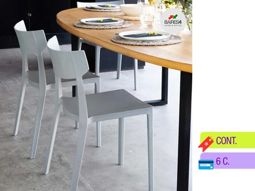 Pack x 4 Sillas RIO Resistentes Apilables P/Exterior | BAIRES4