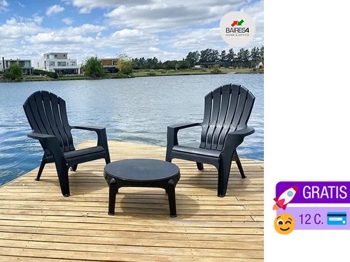 Juego 2 Bancos Miami Apilables + Mesita 12 CUOTAS | BAIRES4