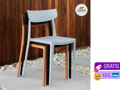 Pack x 4 Sillas RIO Resistentes Apilables P/Exterior | BAIRES4