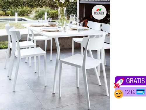 Pack x 4 Sillas RIO Resistentes Apilables P/Exterior | BAIRES4