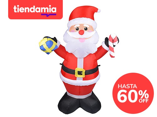 MRTREUP - Papá Noel hinchable navideño de 5 pies con luces LED para de