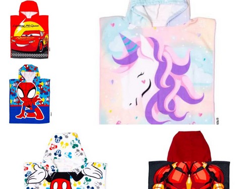 Poncho De Toalla Original Piñata Infantil Personajes Disney Princesas
