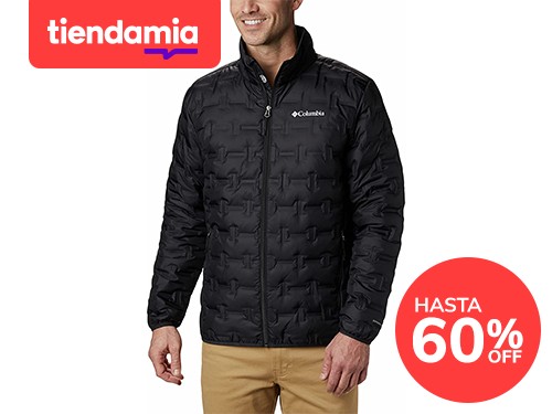 Columbia Chaqueta de plumón Delta Ridge para hombre, negra, grande