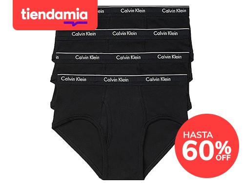 Calvin Klein calzoncillos clásicos de algodón para hombre, 4 unidades