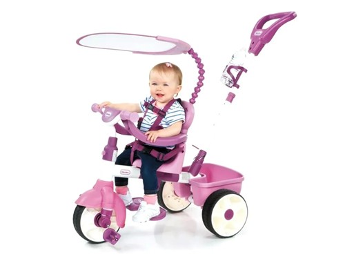 Little Tikes Triciclo Direccional Con Manija 4 En 1 Rosa