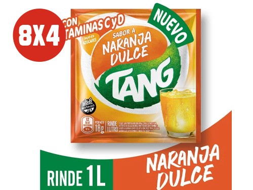 8x4 jugo en polvo tang naranja dulce vitamina c+d 18 gr.
