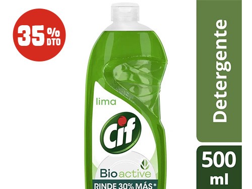35% Dto. detergente bioactive lima botella cif 500ml