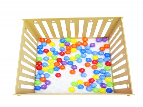 Pelotero Corralito Corral + 100 Pelotas Madera 144x144x60cm