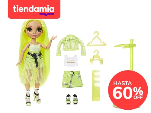 Rainbow High Karma Nichols — Muñeca de moda verde neón con 2 trajes de
