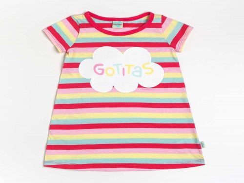 Vestido Gotitas Vivo Rosa Nena