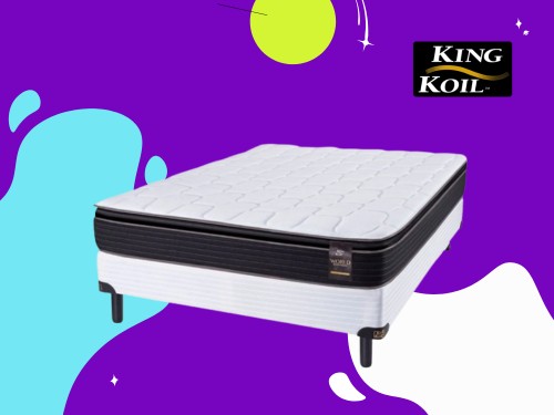 Sommier y Colchon King Koil Finesse 2 Plazas 190x140 Resortes Biconico