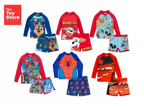 CONJUNTO UV REMERA + SUNGA SOLAR DISNEY MARVEL PAW PATROL