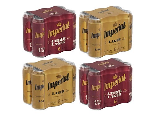 Cerveza Imperial Lata 473cc Combo 12 Roja + 12 Lager