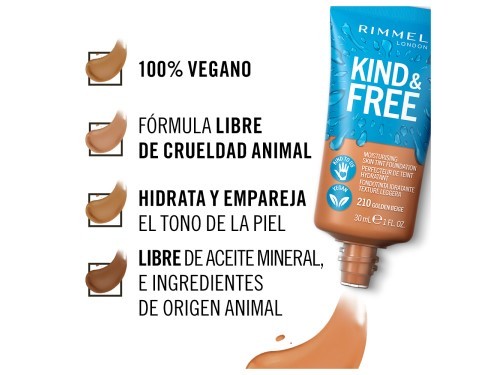 Base De Maquillaje Rimmel Hidratante Kind & Free Apto Vegano