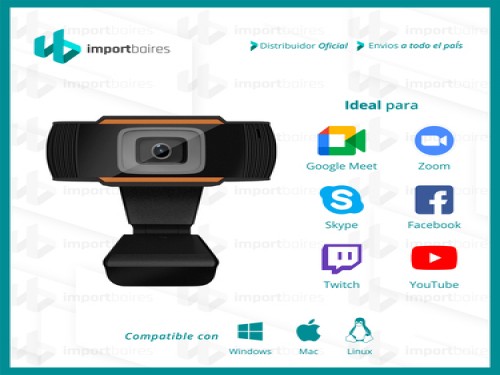 Camara Web Webcam Usb Pc HD 720p Plug & Play con Micrófono Zoom Meet