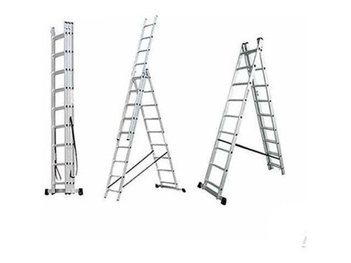 Escalera Extensible Tijera De Tres Tramos 8+8+8 Escalones