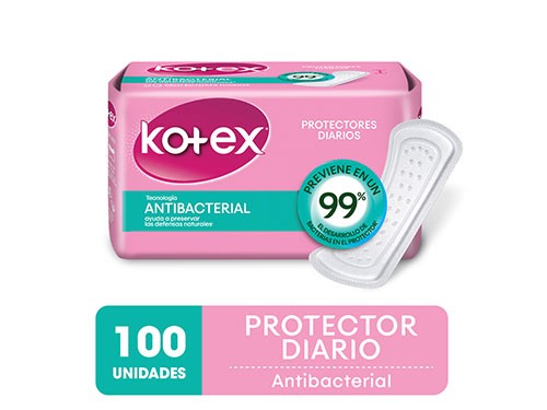 Protector Diario Kotex Antibacterial X 100 Unidades