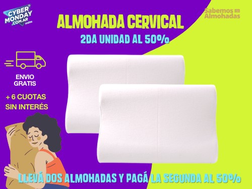 Almohada Viscoelastica Cervical Healthy Firm Slim Combo x 2 Unidades