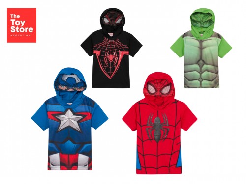 Remera Niño Con Mascara Spiderman Vengadores Original Marvel®