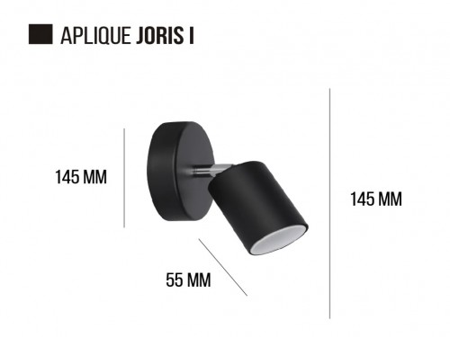 Lampara Aplique Luces Pared Techo Joris 1 Diseño Blanco / Negro