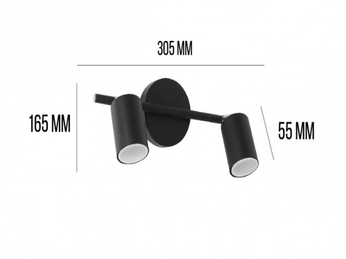 Lampara Aplique Luces Pared Techo Joris 2 Diseño Blanco / Negro