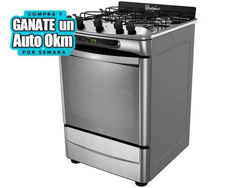 Cocina Multigas WF560XT 4 Hornallas 60 CM Inox WHIRLPOOL        