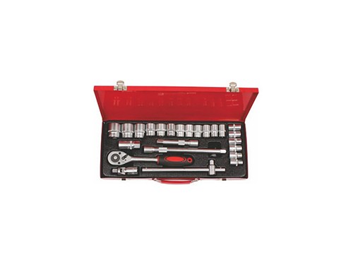 SET DE BOCALLAVES Y ACCESORIOS CRV  24 PZS 1/2″
