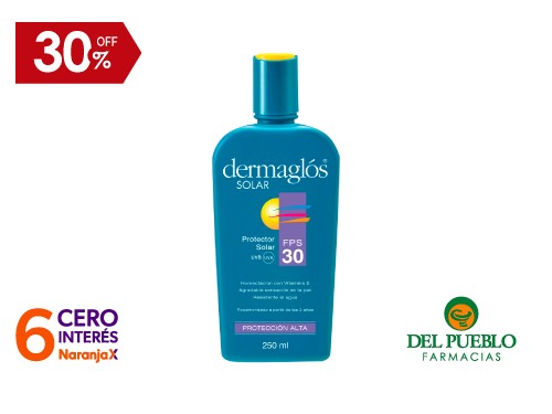 Protector Solar Dermaglós Emulsión FPS30 x 250 ml
