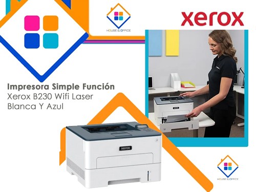 Impresora Simple Función B230 Wifi Laser Blanca Y Azul Xerox