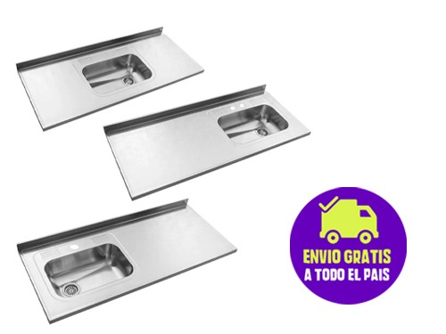 Mesada Johnson Acero Inoxidable 140 X 61 C Bacha P/ Gr Envio